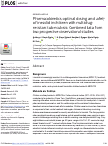 Cover page: Pharmacokinetics, optimal dosing, and safety of linezolid in children with multidrug-resistant tuberculosis: Combined data from two prospective observational studies
