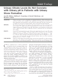 Cover page: Urinary Citrate Levels Do Not Correlate with Urinary pH in Patients with Urinary Stone Formation