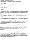 Cover page: Ecological Footprint Budgeting: Environmental Analysis of the Generic American Car