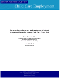 Cover page: Turnover Begets Turnover: An Examination of Job and Occupational Instability Among Child Care Center Staff