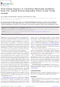 Cover page: Draft Genome Sequence of “Candidatus Halobonum tyrrellensis” Strain G22, Isolated from the Hypersaline Waters of Lake Tyrrell, Australia