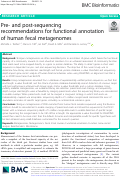 Cover page: Pre- and post-sequencing recommendations for functional annotation of human fecal metagenomes