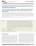 Cover page: Cardiovascular toxicities associated with immune checkpoint inhibitors.