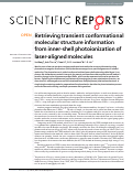 Cover page: Retrieving transient conformational molecular structure information from inner-shell photoionization of laser-aligned molecules