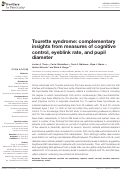 Cover page: Tourette Syndrome: Complementary Insights from Measures of Cognitive Control, Eyeblink Rate, and Pupil Diameter.