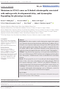 Cover page: Mutations in STAG2 cause an X-linked cohesinopathy associated with undergrowth, developmental delay, and dysmorphia: Expanding the phenotype in males.