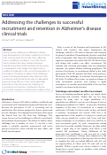 Cover page: Addressing the challenges to successful recruitment and retention in Alzheimer's disease clinical trials