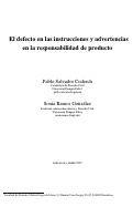 Cover page: El defecto en las instrucciones y advertencias en la responsabilidad de producto