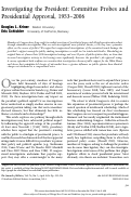 Cover page: Investigating the President: Committee Probes and Presidential Approval, 1953–2006