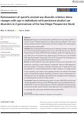 Cover page: Endorsement of specific alcohol use disorder criterion items changes with age in individuals with persistent alcohol use disorders in 2 generations of the San Diego Prospective Study