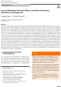 Cover page: Increased Metabolic Potential, Efficacy, and Safety of Emerging Treatments in Schizophrenia.