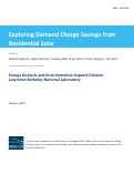 Cover page: Exploring Demand Charge Savings from Residential Solar: