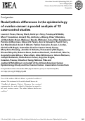 Cover page: Racial/ethnic differences in the epidemiology of ovarian cancer: a pooled analysis of 12 case-control studies.