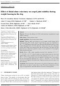 Cover page: Effect of distal ulnar ostectomy on carpal joint stability during weight bearing in the dog