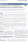Cover page: Critical Assessment of Small Molecule Identification 2016: automated methods