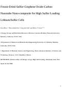 Cover page: Freeze-Dried Sulfur–Graphene Oxide–Carbon Nanotube Nanocomposite for High Sulfur-Loading Lithium/Sulfur Cells