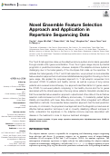 Cover page: Novel Ensemble Feature Selection Approach and Application in Repertoire Sequencing Data