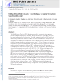 Cover page: Utility of the Child Behavior Checklist as a Screener for Autism Spectrum Disorder