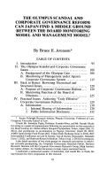 Cover page: The Olympus Scandal and Corporate Governance Reform: Can Japan Find a Middle Ground between the Board Monitoring Model and Management Model