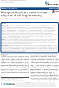 Cover page: Neurospora discreta as a model to assess adaptation of soil fungi to warming