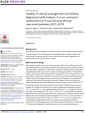 Cover page: Quality of clinical management of children diagnosed with malaria: A cross-sectional assessment in 9 sub-Saharan African countries between 2007–2018