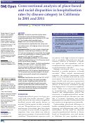 Cover page: Cross-sectional analysis of place-based and racial disparities in hospitalisation rates by disease category in California in 2001 and 2011.