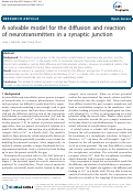 Cover page: A Solvable Model for the Diffusion and Reaction of Neurotransmitters in a Synaptic Junction