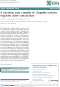 Cover page: A transition zone complex of ciliopathy proteins regulates ciliary composition