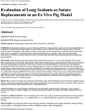 Cover page: Evaluation of Lung Sealants as Suture Replacements in an Ex Vivo Pig Model