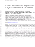 Cover page: Massive neutrinos and degeneracies in Lyman-alpha forest simulations
