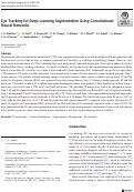 Cover page: Eye Tracking for Deep Learning Segmentation Using Convolutional Neural Networks.