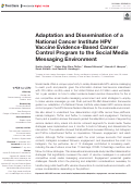 Cover page: Adaptation and Dissemination of a National Cancer Institute HPV Vaccine Evidence-Based Cancer Control Program to the Social Media Messaging Environment