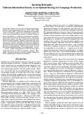 Cover page: Speaking Rationally: Uniform Information Density as an Optimal Strategy for Language Production