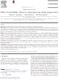 Cover page: Effects of relationship context on contraceptive use among young women