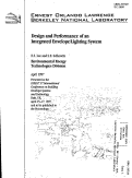 Cover page: Design and Performance of an Integrated Envelope/Lighting System