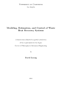Cover page: Modeling, Estimation, and Control of Waste Heat Recovery Systems