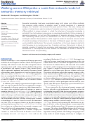 Cover page: Walking across Wikipedia: a scale-free network model of semantic memory retrieval