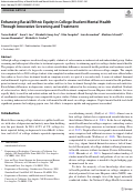 Cover page: Enhancing Racial/Ethnic Equity in College Student Mental Health Through Innovative Screening and Treatment