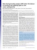 Cover page: Ether lipid generating enzyme AGPS alters the balance of structural and signaling lipids to fuel cancer pathogenicity