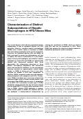 Cover page: Characterization of Distinct Subpopulations of Hepatic Macrophages in HFD/Obese Mice