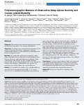 Cover page: Polysomnographic Markers of Obstructive Sleep Apnea Severity and Cancer-related Mortality: A Large Retrospective Multicenter Clinical Cohort Study.