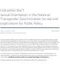 Cover page: LGB within the T: Sexual Orientation in the National Transgender Discrimination Survey and Implications for Public Policy