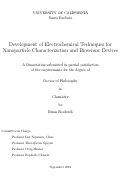 Cover page: Development of Electrochemical Techniques for Nanoparticle Characterization and Biosensor Devices