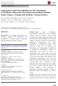 Cover page: Latanoprost and Dorzolamide for the Treatment of Pediatric Glaucoma: The Glaucoma Italian Pediatric Study (Gipsy), Design and Baseline Characteristics