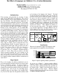 Cover page: The Effect of Languages on Children's Use of Action Information