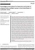 Cover page: Psychological interventions for depression and anxiety in pregnant Latina and Black women in the United States: A systematic review