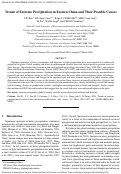 Cover page: Trends of extreme precipitation in eastern China and their possible causes