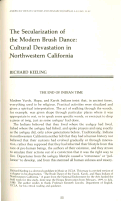 Cover page: The Secularization of the Modern Brush Dance: Cultural Devastation in Northwestern California