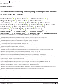 Cover page: Maternal tobacco smoking and offspring autism spectrum disorder or traits in ECHO cohorts