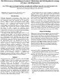 Cover page: The Effectiveness of Modeling on Learner's Motivation and Self-Regulated Learning of Science with Hypermedia